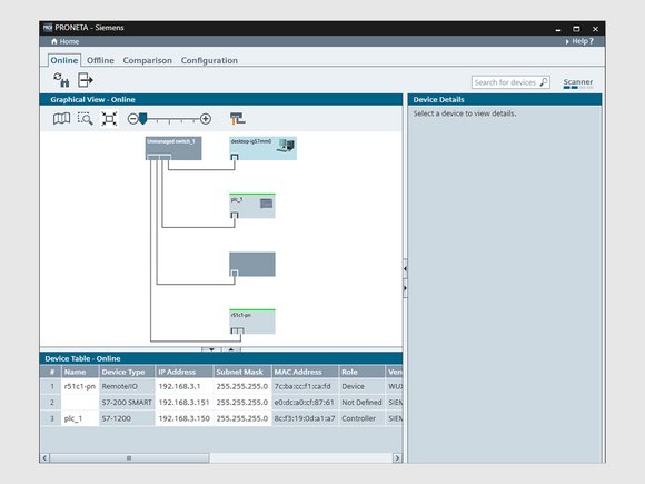 sCONVEY control: Piattaforma Siemens